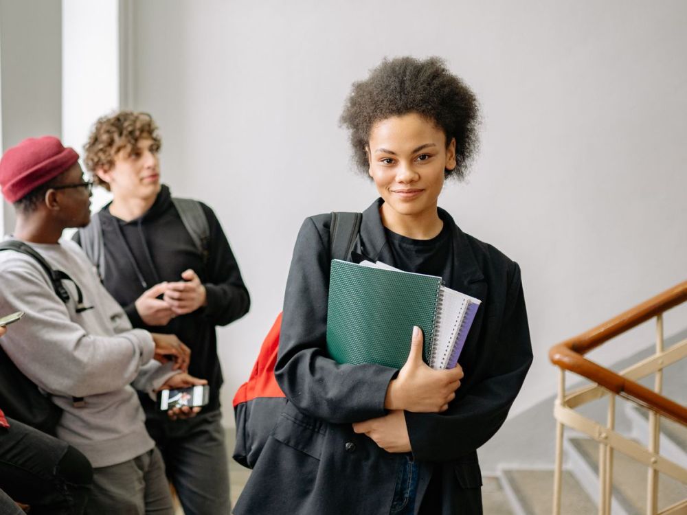 Nigerian secondary-school students studying