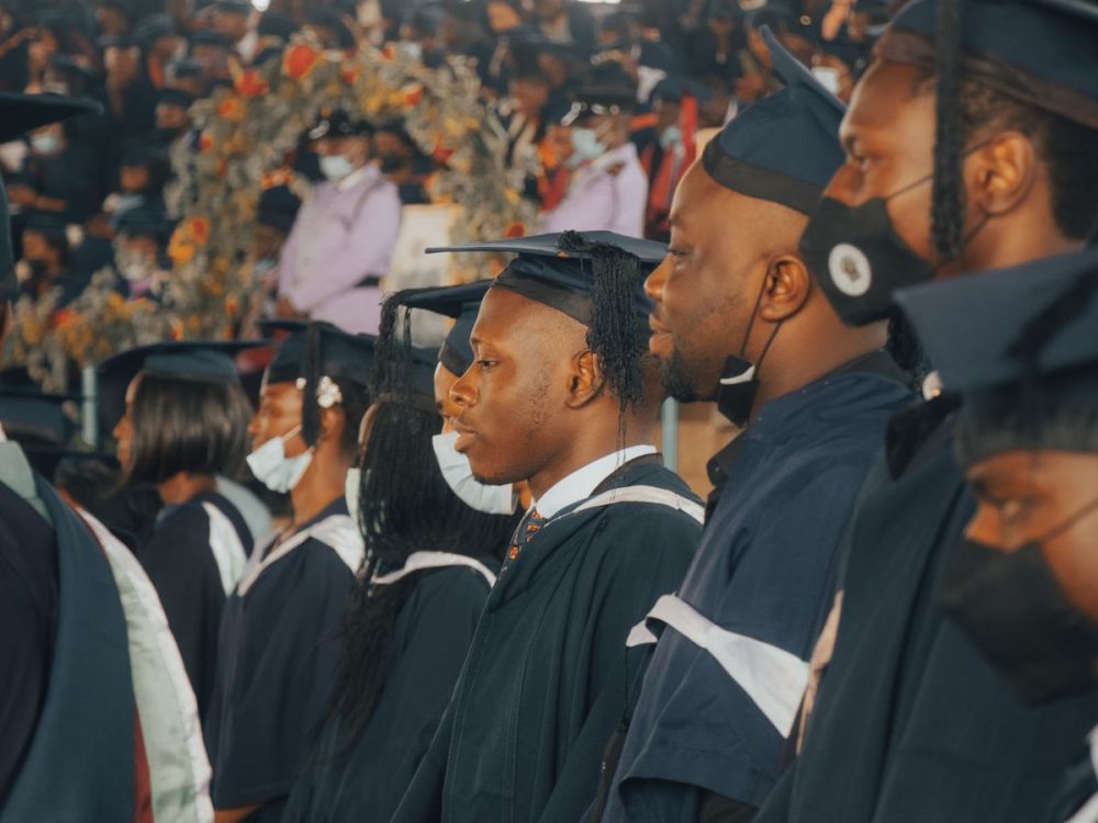 Nigerian secondary-school students studying